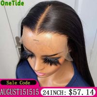 【jw】ↂ❇♧ Straight 13x4 Front Wig Human Hair Transparent Frontal Wigs 4X4 Closure Color