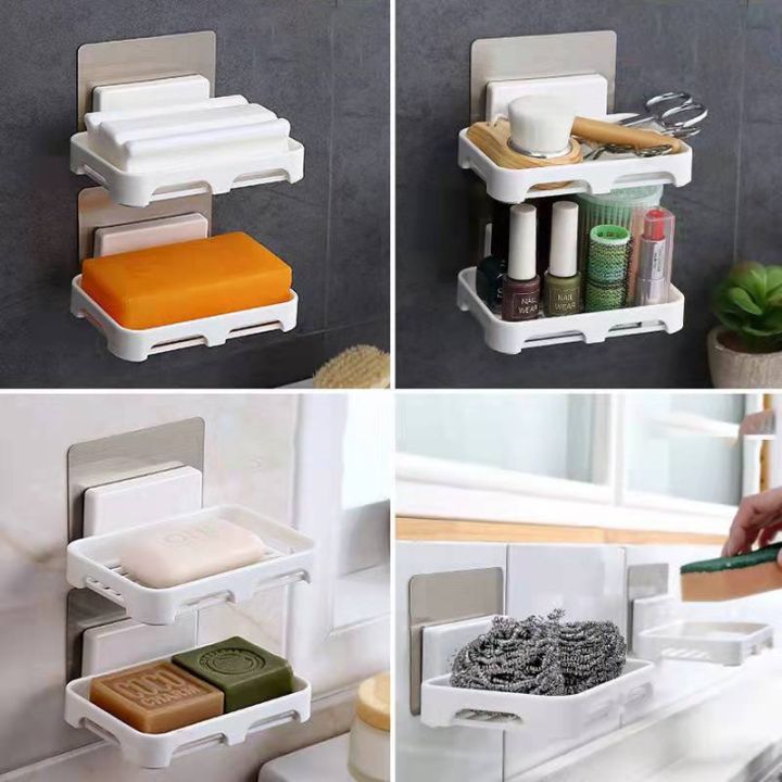 wall-mounted-soap-box-drain-soap-dishes-holder-suction-cup-soap-dish-tray-plastic-sponge-soaps-drain-holder-bathroom-accessories