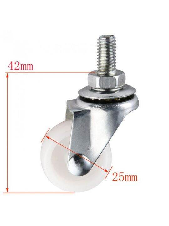 5pcs-lot-1-inch-screw-rod-caster-m8-centimeter-small-wheel-diameter-25mm-wear-resistant-pulley-one-nylon-universal