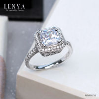 Lenya Jewelry แหวนเงินแท้ 925 ประดับอัญมณีเม็ดโต ดีไซน์สุดคลาสิค สไตล์เรียบหรู ดูแพงแบบสาวอินเตอร์