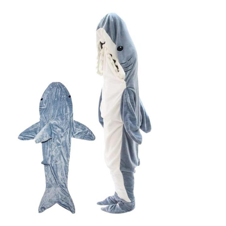 shark-onesie-blanket-wearable-shark-onesie-hoodie-flannel-blanket-comfortable-cartoon-sleeping-hoodie-multifunctional-for-party-reunion-halloween-masquerade-normal