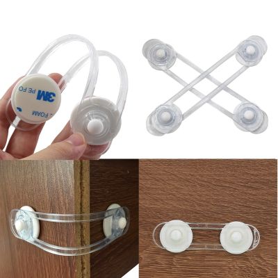 ❇✜ Transparent Strap Shaped Drawer Lock Baby Safety Cabinet Lock for Children Kids Finger Protection Locks Refrigerator Door Lock