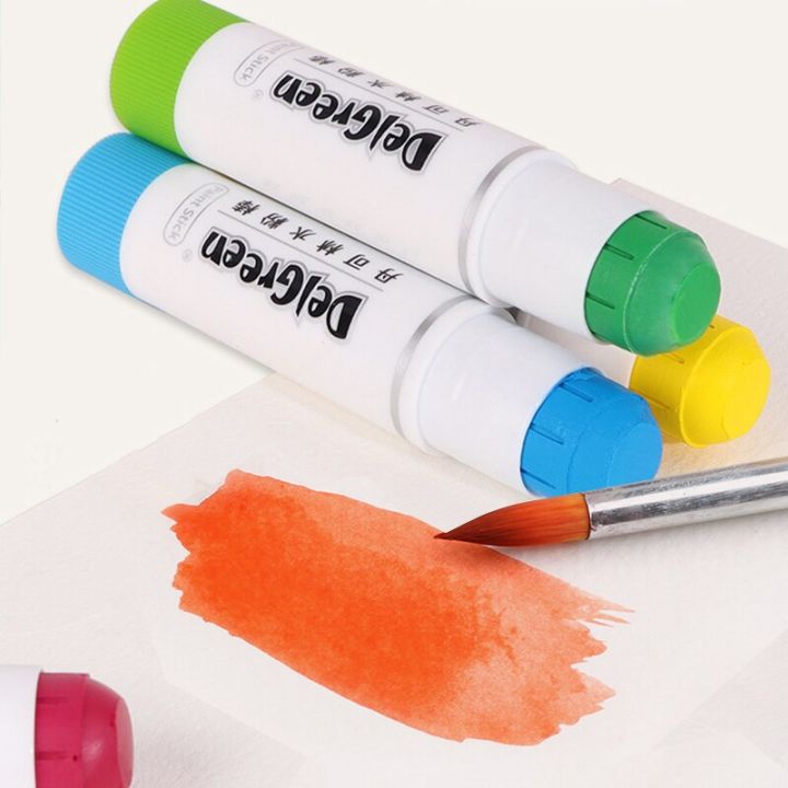 delgreen-artist-grade-solid-gouache-paint-sticks-pastels-crayons-soft-basic-macaron-12-18-colors-graffiti-water-soluble-crayons