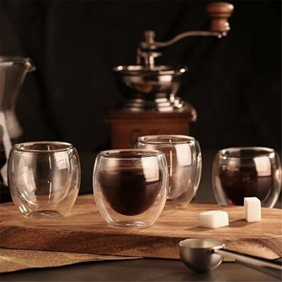 【CW】○  Heat-resistant Wall Glass Cup Beer Espresso Set Mug glass Whiskey Cups Drinkware