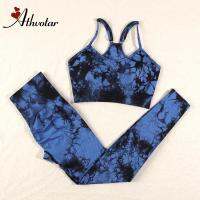 ATHVOTAR Tie Dye Yoga Sets Women Seamless Sports Sets Raised Butt Leggings Sexy Sport Bra Running Fitness Workout Yoga Suits