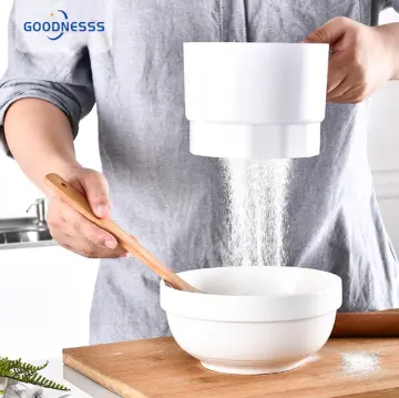 Electric Flour Sifter for Baking 4 cup Flour Sieve Stainless Steel Sifter  Handheld Battery Operated Flour Strainer Transparent Plastic Cup Shape