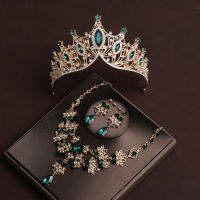 Itacazzo เจ้าสาว Headwear Crown neckle earwear ชุดสีเขียวแฟชั่นผู้หญิง PROM tiaras