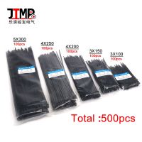 500pcs Self -locking Plastic Wire Zip Ties 100mm 150mm 200mm 250mm 300mm Black White Nylon Cable Tie  100pcs Pack Cable Management