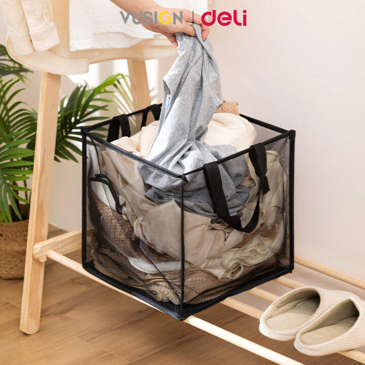 Deli Large Foldable Dirty Clothes Washing Laundry Basket Socks Storage ...