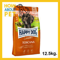 อาหารสุนัข Happy Dog Sensible Toscana อาหารสุนัขโต ทำหมัน และควบคุมน้ำหนัก สูตรเนื้อเป็ดและปลาแซลมอน 12.5กก. (1ถุง) Happy Dog Sensible Toscana Premium Dog Food Gluten-free with Low-Fat Sea Fisch and Duck for Neutered/Sterilized Dogs 12.5Kg (1 bag)