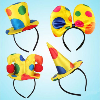 10pcs Clown Bowknot Headband Circus Clown Top Hat Hair Band For Men Women Kids s Headwear Party Decor Costume Cosplay