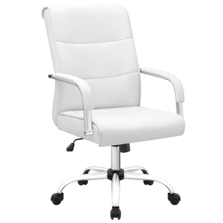 เก้าอี้ประชุมเก้าอี้โต๊ะสำนักงานหลังสูง-vineego-พร้อมหนัง-pu-เฟอร์นิเจอร์สำนักงานสีขาวเก้าอี้คอมพิวเตอร์เก้าอี้นักเล่นเกม