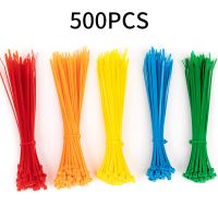 500Pcs Self-Locking Nylon Ties Wire Cable Zip Ties Self Lock Organiser Fasten Cable 9 Colors 4X200mm 5X200mm