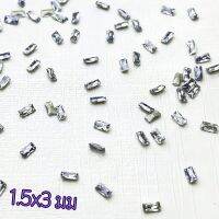 มินิ เพทายระดับหลากสี 5Aพรีเมียม ทรงสี่เหลี่ยมผืนผ้า 1.5x3 mm สามารถใช้เป็นเครื่องประดับเล็บ โทรศัพท์มือถือ งานฝีมือ งาน DIY