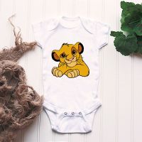 Baby Romper Cartoon The Lion King Kawaii Simba Fashion Toddler Clothes Harajuku Short Sleeve Newborn Bodysuit Infant Jumpsuits