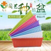 [COD] flower rectangular vegetable plastic long strip balcony tray trough