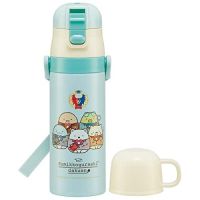 Skater SKDC4-A Children s 2WAY Stainless Steel Water Bottle with Cup 430ml Sumikko Gurashi Gakuen x1