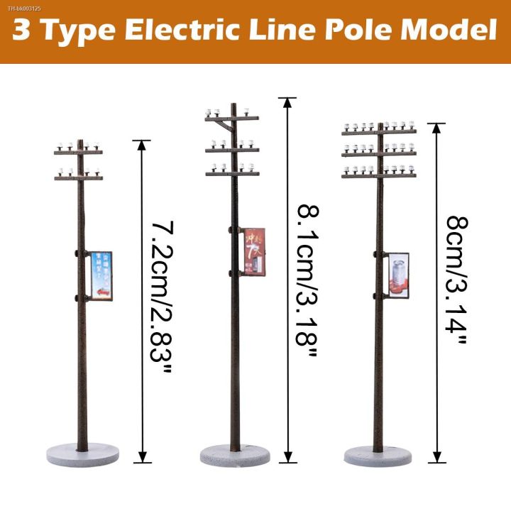 10x-plastic-electric-line-pole-model-for-train-scenery-1-100-ho-tt-scale-electric-line-pole-model