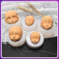 YANY ตามสัดส่วน ลูกอมอบ รุ่น Q แม่พิมพ์ใบหน้า 3 มิติ แม่พิมพ์ซิลิโคนใบหน้าเด็ก Clay Head Sculpey อุปกรณ์ดัดแปลงตุ๊กตา