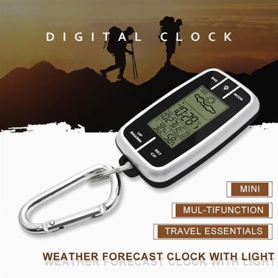 Forecast MaxMin Temperature Hanging Humidity Travel Records LED Light Multifunctional Camping Outdoor Mini Weather Station