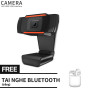 Có tai nghe Bluetooth I12 miễn phí Webcam 1080P 30fps Web Cam AF Chức Năng thumbnail