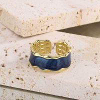 New Trendy Personality Punk Gold Color Rings For Women Lady Resizable Size Rings Party Jewelry Charm Gifts