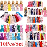 10Pcs/Set Barbies Doll Clothes FreeShipping Accessories Dress Evening Party Weeding Dress For Barbie Doll Our Generation Girl`s