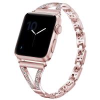 สายรัดข้อมือเพชรสุดหรูสำหรับนาฬิกาซีรีส์5 4 3 2 42มม. 38มม. สายรัดสำหรับ Iwatch เครื่องประดับสำหรับเปลี่ยนขนาด44มม. 40มม.