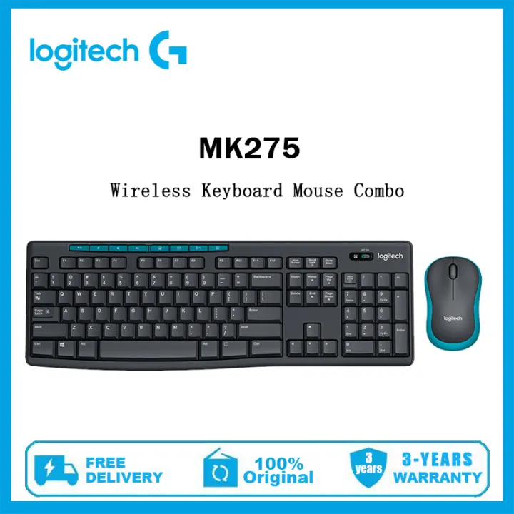 Logitech MK275 Wireless Keyboard and Mouse Combo, 2.4 GHz Wireless