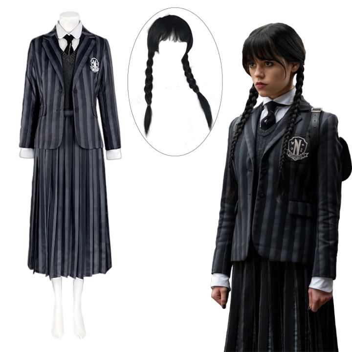 2022 Wednesday Addams Cosplay Costume Wednesday Schoolgirl Nevermore ...