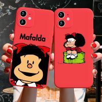 [Phone case]น่ารักกรณีโทรศัพท์ Mafalda สำหรับ Iphone 5 5วินาที SE 2 6 6วินาที7 8 11 12มินิพลัส X XS XR Pro Max ลูกอมสี