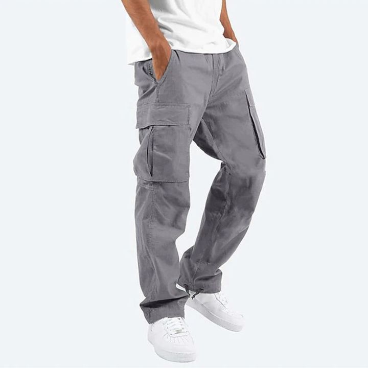 casual-pockets-solid-color-loose-straight-cargo-pants-men-2023-spring-fashion-streetwear-mens-trousers-summer-leisure-long-pant