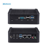 Qotom Mini PC Core โปรเซสเซอร์ I5-7200U ออนบอร์ด DDR4 RAM M.2 NVMe SSD Dual LAN Mini PC