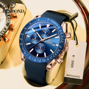 BINBOND đồng hồ cho nam chính hãng thời trang đa chức năng ba chiều quay