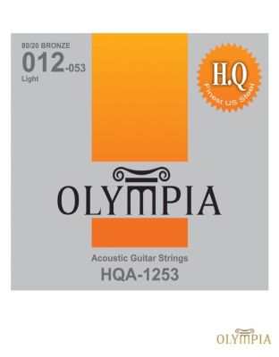 Olympia  HQA-1253 สายกีตาร์โปร่ง เบอร์ 12 แบบ 80/20 Bronze ของแท้ 100% (Light, 0.012 - 0.053)