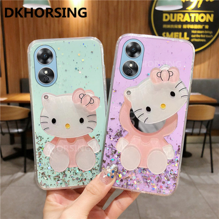 dkhorsing-เคสโทรศัพท์กากเพชรแฟชั่นใหม่-oppo-a78-5g-2023ส่องแสงเป็นประกายระยิบระยับสุดหรูซิลิโคนปลอกอ่อน-oppoa78ฝาครอบโปร่งใสกันกระแทกพร้อมกระจกแต่งหน้าสาวน่ารัก