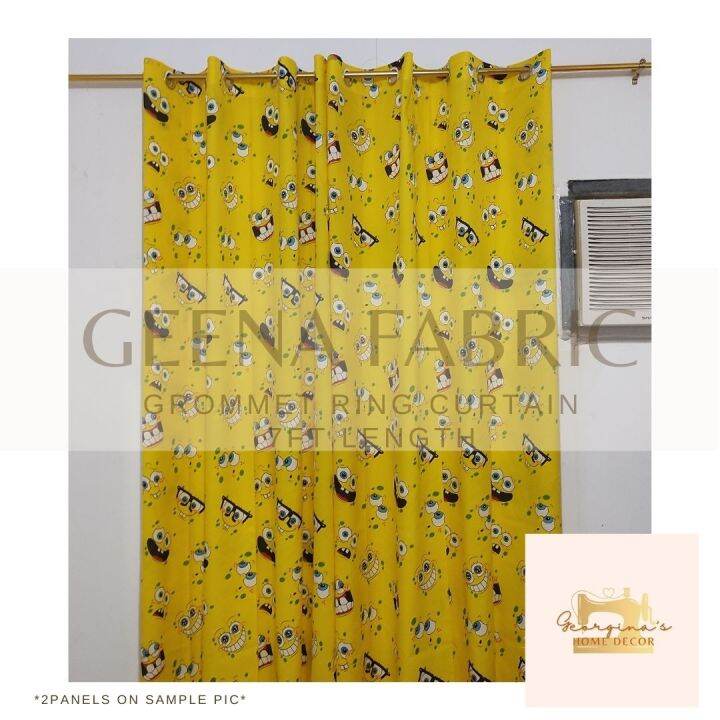 PRINTED DESIGN GROMMET RING CURTAIN GEENA FABRIC 7FT Lazada PH
