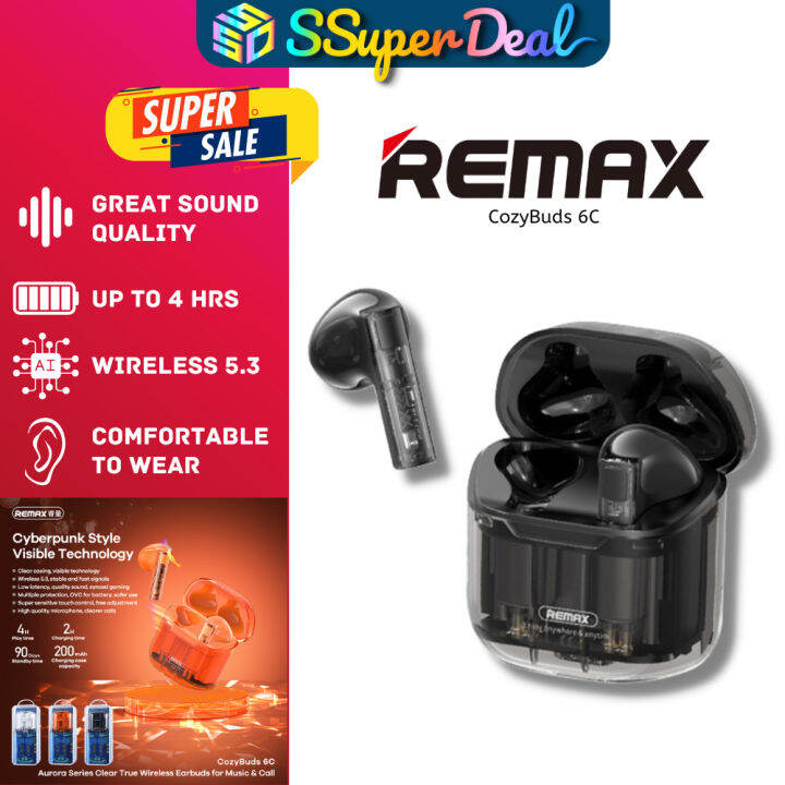Remax Aurora Series CozyBuds 6C Clear True Wireless Earbuds for Music