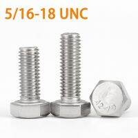 2PCS 3/8 1/2 5/16 3/4 1/4 7/16 UNC Stainless Steel 304 American External Hexagonal Screw British External Hexagonal Bolt