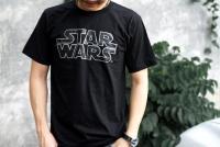 เสื้อยืดแฟชั่นผู้หญิง ผู้ชาย Star Wars สีดำ