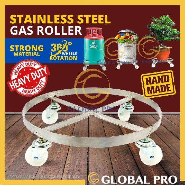 [ HANDMADE ] STAINLESS STEEL Gas Tank Roller Heavy Duty Roller Roda