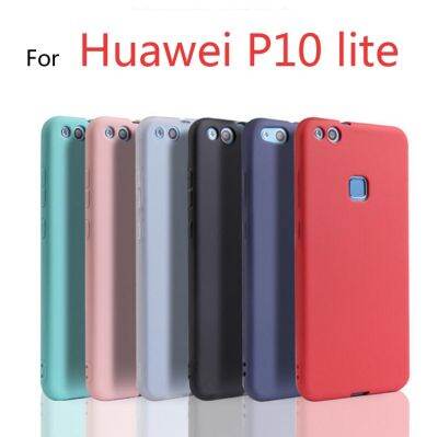 【CC】 Soft tpu silicone case para huawei p10 lite doces cristalinos e fosco cores sólidas tampa traseira