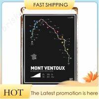 Mont Ventoux โปสเตอร์แผ่นโลหะโรงรถสโมสรผนังแผ่นโลหะโรงภาพยนตร์ห้องครัวส่วนบุคคลดีบุกโลโก้โปสเตอร์ 20 * 30 ซม