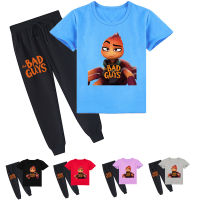 Bad Guys Boys Girls Jogger Set Cotton Cartoon Summer Causal Kids Clothing Suit Short-Sleeved Tshirt + Pants K276