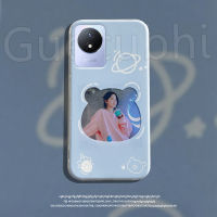 เคสโทรศัพท์ Vivo Y02 Y02A แฟชั่นสวยน่ารักการ์ตูนหมีกรอบรูปใสยางกันลื่นปลอกนิ่มเคส Vivo Y02 ฝาครอบโทรศัพท์