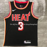 New Original NBA Basketball Mens Jersey Miami Heat 3 Dwyane Wade Heat-pressed Retro Hardwood Classics Edition Swingman Jerseys Customize Dri-Fit Black