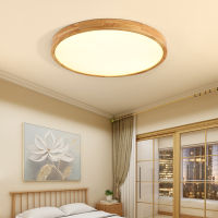 Japanese Solid Wood LED Ceiling Light Ultra-thin Ceiling Lamp Simple Creative Living Room Bedroom Lamp Balcony Corridor Lamps