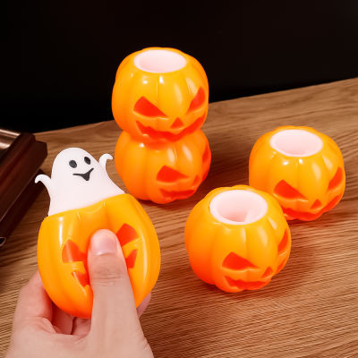 ฟักทองตลก Ghost Decompression ของเล่นเทอร์โมพลาสติกยาง Squeeze Ball ของเล่นเด็กตกแต่งปาร์ตี้ฮาโลวีน DIY Home Supplies