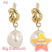 ?【Lowest price】FG ต่างหูมุกสไตล์บาร็อคแบบสวยใหม่ของฝรั่งเศสต่างหูแบบห้อยสำหรับเครื่องประดับแฟชั่นเกาหลีเครื่องประดับงานปาร์ตี้เครื่องประดับแนวหวานๆของผู้หญิง