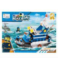 ProudNada Toys ของเล่นเด็กชุดตัวต่อเลโก้เรือตำรวจ QI ZHI LE POLICE COAST GUARD BOAT 232 PCS 22005